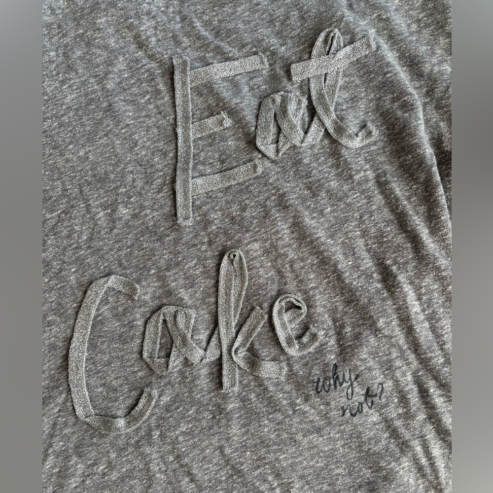 Aerie Heather Grey Eat Cake Why Not Tee Shirt - Picture 5 of 5